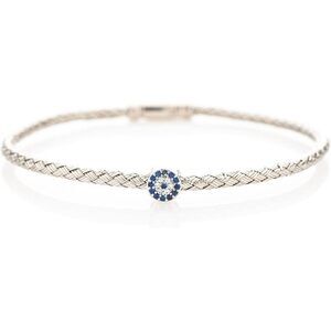 - Evil Eye Bracelet, Sterling Silver With Cubic Zirconia, Judaica Jewelry,